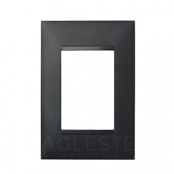 Placa P/3 Modulos 4x2 - Pial Plus + Preto